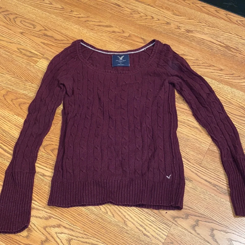 American Eagle Burgundy Sweater - Picture 1 of 5